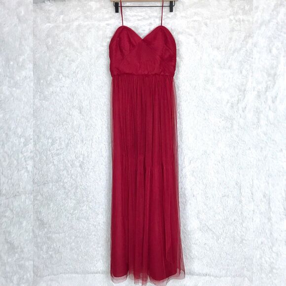 Watters Wtoo Infinity Bobbinet Bridesmaid Dress Claret Red Style 852 Womens 12 - Picture 2 of 11